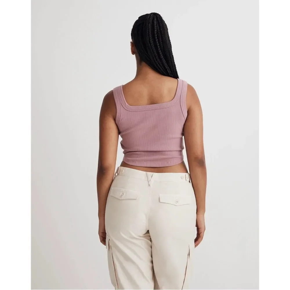 NWT Madewell The Tailored Crop Tank in Sleekhold in Pink - Picture 3 of 9